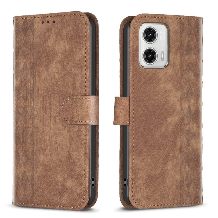 Custodia in pelle goffrata scozzese per Motorola Moto E13, G13, G14, G53, G73