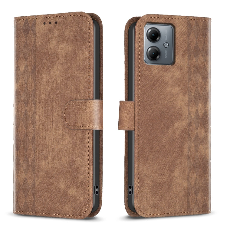 Custodia in pelle goffrata scozzese per Motorola Moto E13, G13, G14, G53, G73