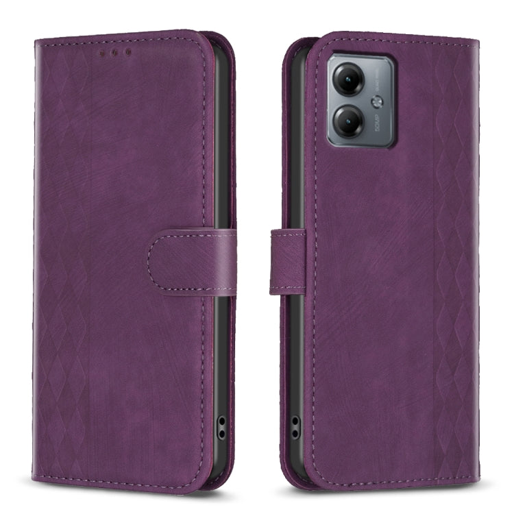 Custodia in pelle goffrata scozzese per Motorola Moto E13, G13, G14, G53, G73