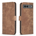 Custodia per telefono in pelle goffrata scozzese, For Google Pixel 7, For Google Pixel 7a, For Google Pixel 7 Pro, For Google Pixel 8