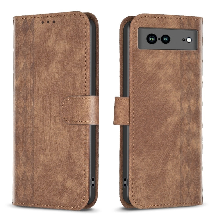 Custodia per telefono in pelle goffrata scozzese, For Google Pixel 7, For Google Pixel 7a, For Google Pixel 7 Pro, For Google Pixel 8