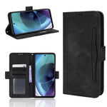 Custodia per telefono in pelle con slot per schede di consistenza al polpaccio, For Motorola Moto G52J 5G