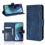 Custodia per telefono in pelle con slot per schede di consistenza al polpaccio, For Motorola Moto G52J 5G