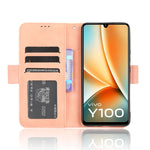 Custodia per telefono in pelle con slot per schede di consistenza al polpaccio, For vivo Y100 5G, For vivo Y33T 2023, For vivo Y33T / Y33s / Y21 / Y21s