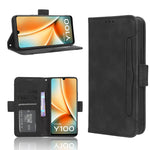 Custodia per telefono in pelle con slot per schede di consistenza al polpaccio, For vivo Y100 5G, For vivo Y33T 2023, For vivo Y33T / Y33s / Y21 / Y21s