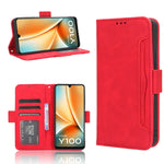 Custodia per telefono in pelle con slot per schede di consistenza al polpaccio, For vivo Y100 5G, For vivo Y33T 2023, For vivo Y33T / Y33s / Y21 / Y21s