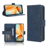 Custodia per telefono in pelle con slot per schede di consistenza al polpaccio, For vivo Y100 5G, For vivo Y33T 2023, For vivo Y33T / Y33s / Y21 / Y21s