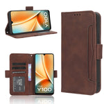 Custodia per telefono in pelle con slot per schede di consistenza al polpaccio, For vivo Y100 5G, For vivo Y33T 2023, For vivo Y33T / Y33s / Y21 / Y21s