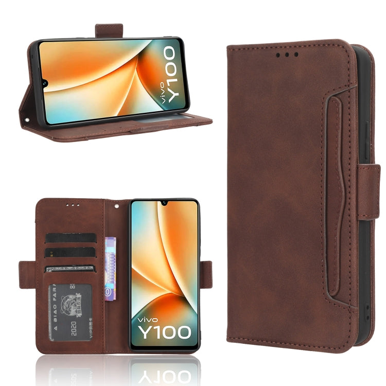 Custodia per telefono in pelle con slot per schede di consistenza al polpaccio, For vivo Y100 5G, For vivo Y33T 2023, For vivo Y33T / Y33s / Y21 / Y21s