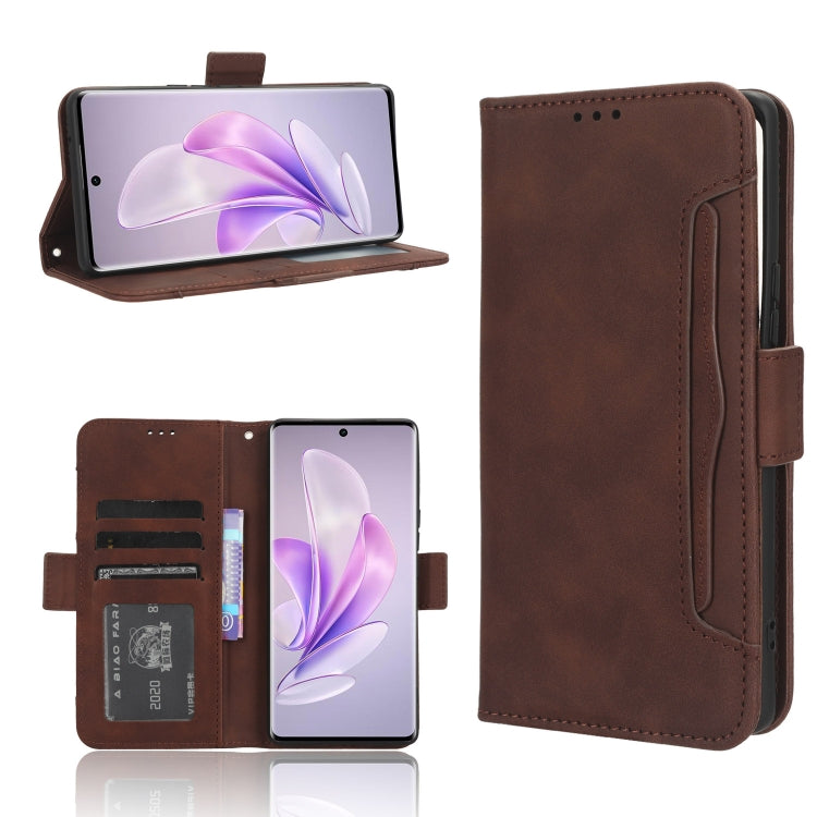 Custodia per telefono in pelle con slot per schede di consistenza al polpaccio, For vivo S17 5G / S17 Pro, For vivo S17e, For vivo Y78 Plus, For vivo Y16 / iQOO Z7i