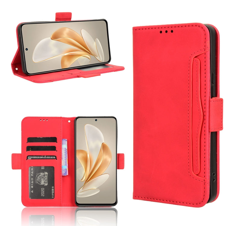 Custodia per telefono in pelle con slot per schede di consistenza al polpaccio, For vivo S18e 5G, For vivo X100 Pro 5G, For vivo X100 5G, For vivo V29E / Y200 5G