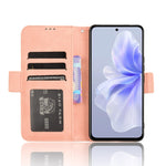 Custodia per telefono in pelle con slot per schede di consistenza al polpaccio, For vivo S18e 5G, For vivo X100 Pro 5G, For vivo X100 5G, For vivo V29E / Y200 5G