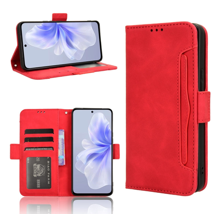 Custodia per telefono in pelle con slot per schede di consistenza al polpaccio, For vivo S18e 5G, For vivo X100 Pro 5G, For vivo X100 5G, For vivo V29E / Y200 5G