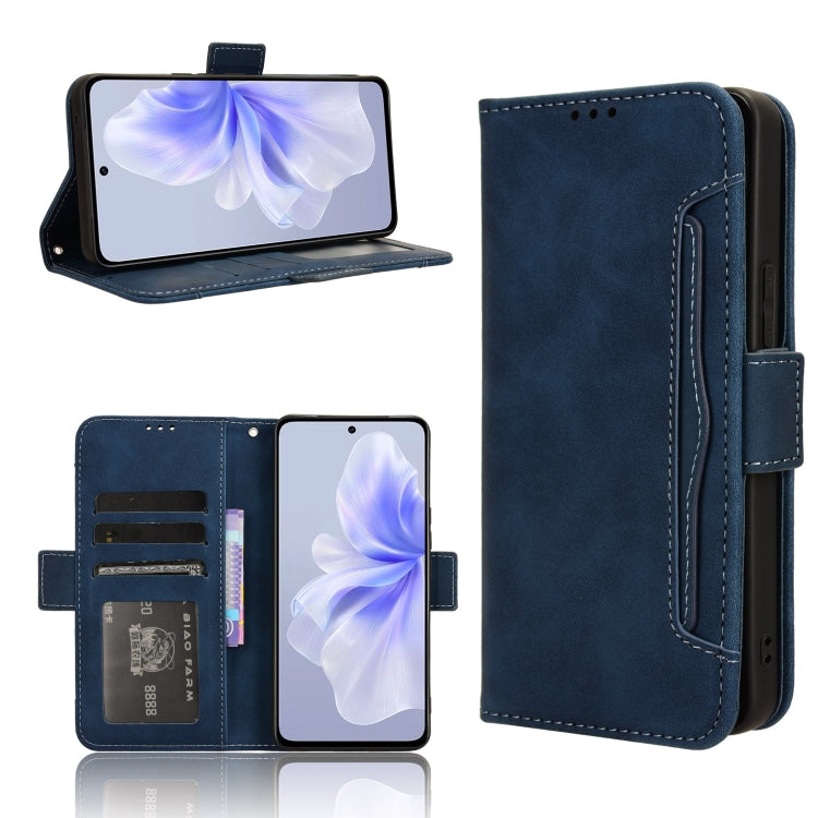 Custodia per telefono in pelle con slot per schede di consistenza al polpaccio, For vivo S18e 5G, For vivo X100 Pro 5G, For vivo X100 5G, For vivo V29E / Y200 5G