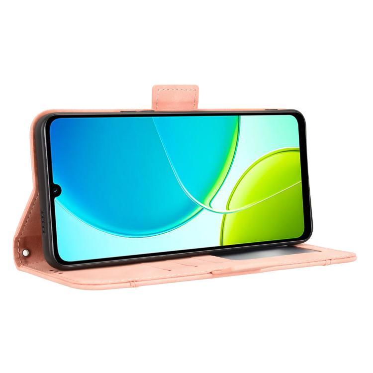 Custodia per telefono in pelle con slot per schede di consistenza al polpaccio, For vivo Y04 4G / Y29s 5G, For vivo V50 5G, For vivo Y19s 4G, For vivo X200 5G