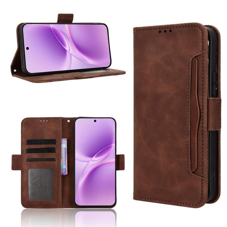 Custodia per telefono in pelle con slot per schede di consistenza al polpaccio, For vivo V70 FE 5G, For vivo V70 5G / V70 Elite 5G, For vivo iQOO Z11 Turbo 5G / 15R 5G, For vivo Y31d 4G / Y500i 5G