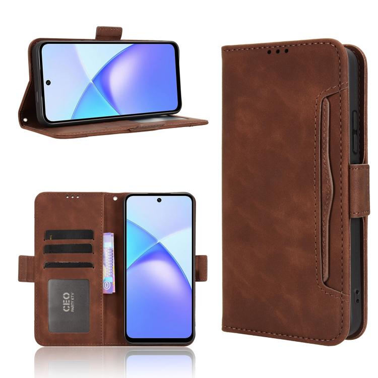 Custodia per telefono in pelle con slot per schede di consistenza al polpaccio, For Infinix Hot 60 Pro+ 4G, For Infinix Hot 60 Pro 4G, For Infinix Smart 10 Plus 4G, For Infinix Smart 10 / Tecno Pop 10 4G