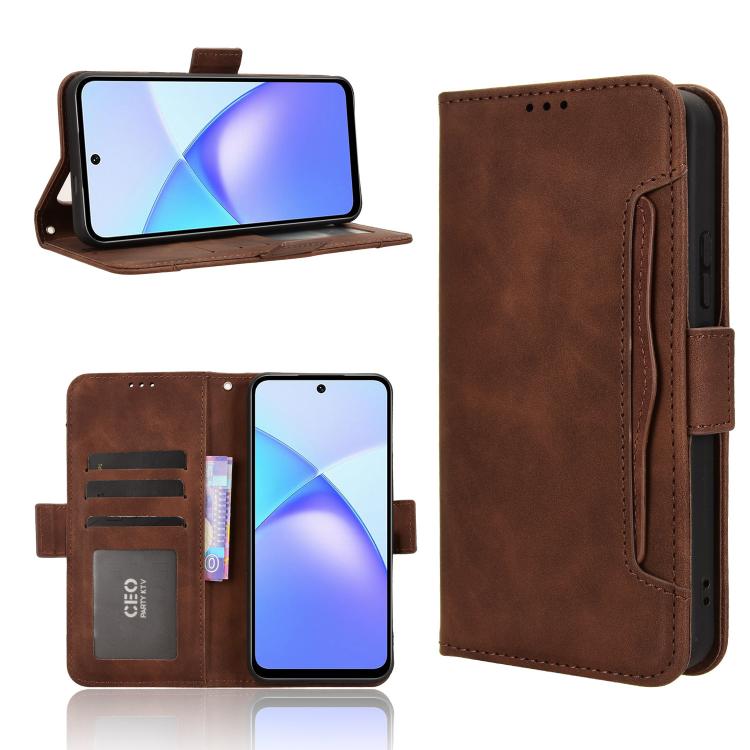 Custodia per telefono in pelle con slot per schede di consistenza al polpaccio, For Infinix Hot 60 Pro+ 4G, For Infinix Hot 60 Pro 4G, For Infinix Smart 10 Plus 4G, For Infinix Smart 10 / Tecno Pop 10 4G