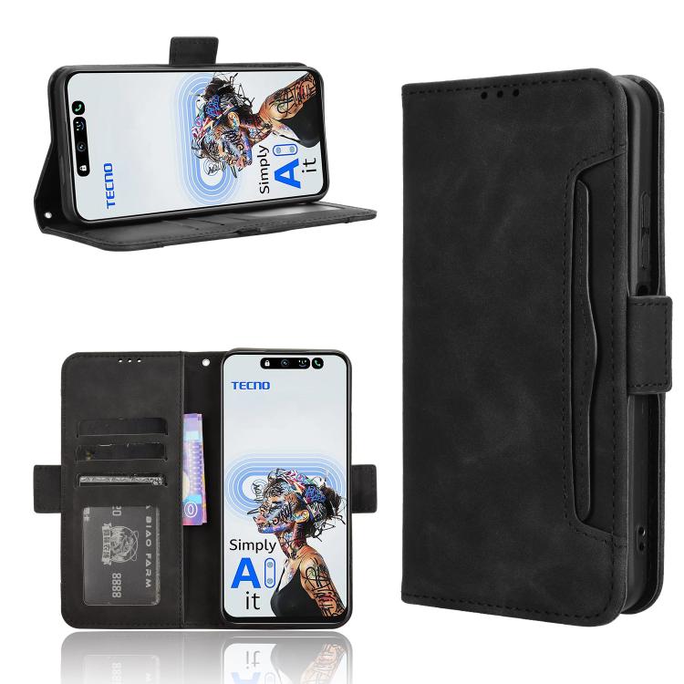 Custodia per telefono in pelle con slot per schede di consistenza al polpaccio, For Tecno Camon 30S 4G / 30S Pro 4G, For Tecno Pova 6 Neo 5G / Spark 30 5G, For Tecno Spark 30 Pro 4G, For Tecno Spark 30 4G