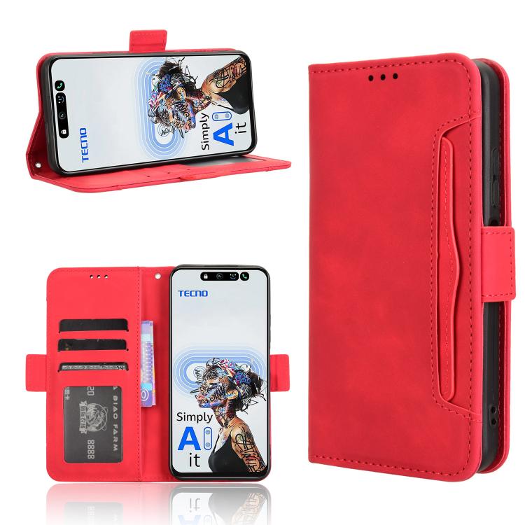 Custodia per telefono in pelle con slot per schede di consistenza al polpaccio, For Tecno Camon 30S 4G / 30S Pro 4G, For Tecno Pova 6 Neo 5G / Spark 30 5G, For Tecno Spark 30 Pro 4G, For Tecno Spark 30 4G
