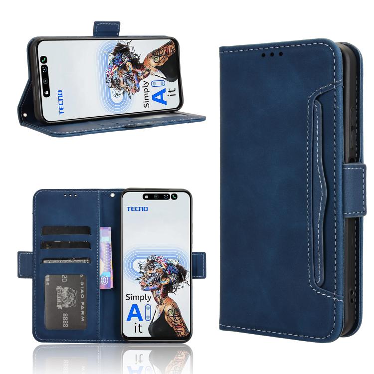 Custodia per telefono in pelle con slot per schede di consistenza al polpaccio, For Tecno Camon 30S 4G / 30S Pro 4G, For Tecno Pova 6 Neo 5G / Spark 30 5G, For Tecno Spark 30 Pro 4G, For Tecno Spark 30 4G