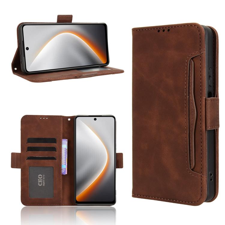 Custodia per telefono in pelle con slot per schede di consistenza al polpaccio, For Tecno Spark 40 4G, For Tecno Pova 7 Ultra 5G, For Tecno Pova 7 4G, For Tecno Spark Go 2 4G