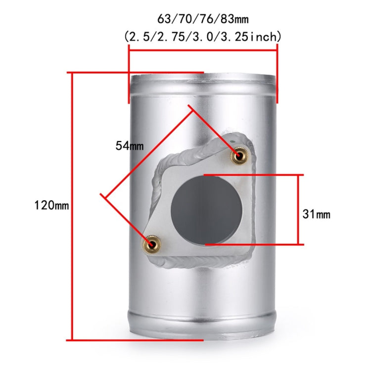 XH-UN602 Base del sensore di aspirazione della flangia del misuratore di flusso d'aria del motore modificato per auto per Toyota / Mazda, 63mm, 70mm, 76mm, 83mm