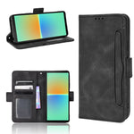 Custodia per telefono in pelle con slot per schede di consistenza al polpaccio, For Sony Xperia 1 VI 2024, For Sony Xperia 5 V 2023, For Sony Xperia 1 V, For Sony Xperia 10 V