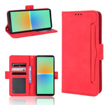 Custodia per telefono in pelle con slot per schede di consistenza al polpaccio, For Sony Xperia 1 VI 2024, For Sony Xperia 5 V 2023, For Sony Xperia 1 V, For Sony Xperia 10 V