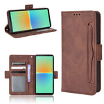 Custodia per telefono in pelle con slot per schede di consistenza al polpaccio, For Sony Xperia 1 VI 2024, For Sony Xperia 5 V 2023, For Sony Xperia 1 V, For Sony Xperia 10 V