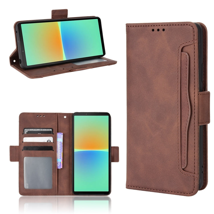 Custodia per telefono in pelle con slot per schede di consistenza al polpaccio, For Sony Xperia 1 VI 2024, For Sony Xperia 5 V 2023, For Sony Xperia 1 V, For Sony Xperia 10 V