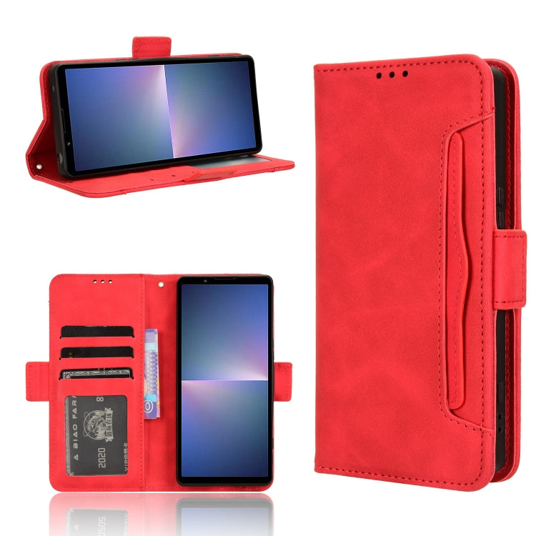 Custodia per telefono in pelle con slot per schede di consistenza al polpaccio, For Sony Xperia 1 VI 2024, For Sony Xperia 5 V 2023, For Sony Xperia 1 V, For Sony Xperia 10 V