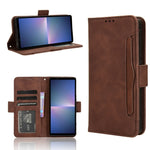 Custodia per telefono in pelle con slot per schede di consistenza al polpaccio, For Sony Xperia 1 VI 2024, For Sony Xperia 5 V 2023, For Sony Xperia 1 V, For Sony Xperia 10 V
