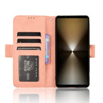 Custodia per telefono in pelle con slot per schede di consistenza al polpaccio, For Sony Xperia 1 VI 2024, For Sony Xperia 5 V 2023, For Sony Xperia 1 V, For Sony Xperia 10 V