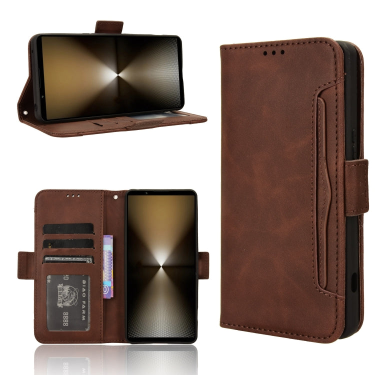 Custodia per telefono in pelle con slot per schede di consistenza al polpaccio, For Sony Xperia 1 VI 2024, For Sony Xperia 5 V 2023, For Sony Xperia 1 V, For Sony Xperia 10 V