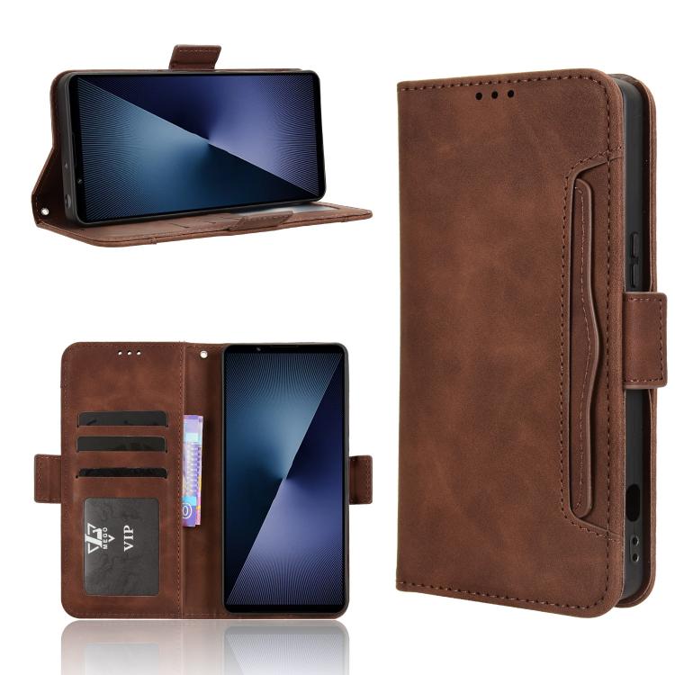 Custodia per telefono in pelle con slot per schede di consistenza al polpaccio, For Sony Xperia 1 VIII, For Sony Xperia 10 VII, For Sony Xperia 1 VII, For Sony Xperia 10 VI 2024
