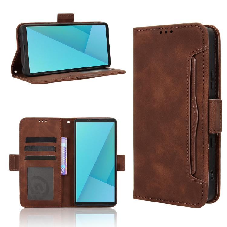 Custodia per telefono in pelle con slot per schede di consistenza al polpaccio, For Sony Xperia 1 VIII, For Sony Xperia 10 VII, For Sony Xperia 1 VII, For Sony Xperia 10 VI 2024