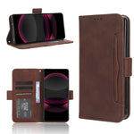 Custodia per telefono in pelle con slot per schede di consistenza al polpaccio, For Sharp Aquos R9, For Sharp Aquos Sense8, For Sharp Aquos R8 Pro / Leica Leitz Phone 3, For Sharp Aquos R8