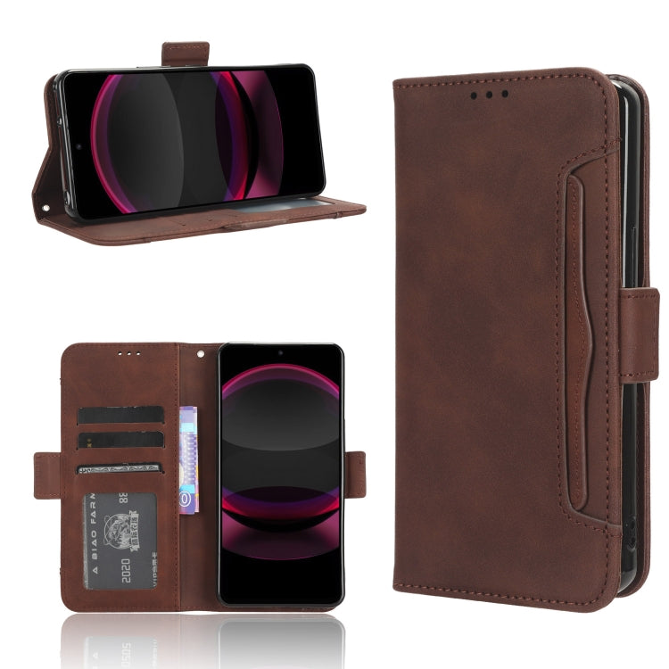 Custodia per telefono in pelle con slot per schede di consistenza al polpaccio, For Sharp Aquos R9, For Sharp Aquos Sense8, For Sharp Aquos R8 Pro / Leica Leitz Phone 3, For Sharp Aquos R8