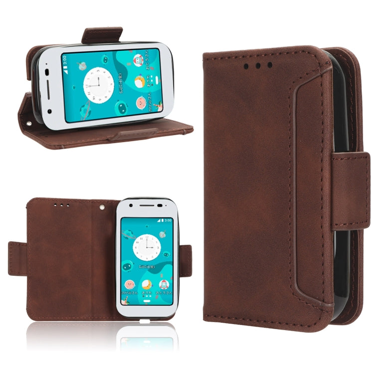 Custodia per telefono in pelle con slot per schede di consistenza al polpaccio, For Sharp Mamorino6