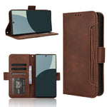 Custodia per telefono in pelle con slot per schede di consistenza al polpaccio, For Sharp Aquos R9, For Sharp Aquos Sense8, For Sharp Aquos R8 Pro / Leica Leitz Phone 3, For Sharp Aquos R8