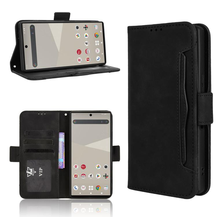 Custodia per telefono in pelle con slot per schede di consistenza al polpaccio, For Sharp Aquos R11, For Sharp Aquos Sense10, For Sharp Aquos R10, For Sharp Aquos wish5
