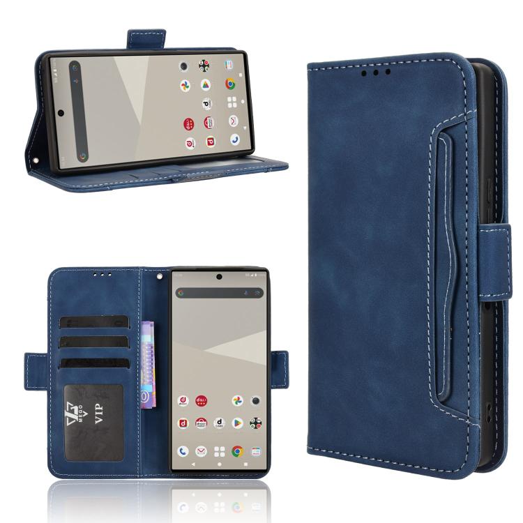 Custodia per telefono in pelle con slot per schede di consistenza al polpaccio, For Sharp Aquos R11, For Sharp Aquos Sense10, For Sharp Aquos R10, For Sharp Aquos wish5