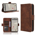 Custodia per telefono in pelle con slot per schede di consistenza al polpaccio, For Sharp Aquos R11, For Sharp Aquos Sense10, For Sharp Aquos R10, For Sharp Aquos wish5