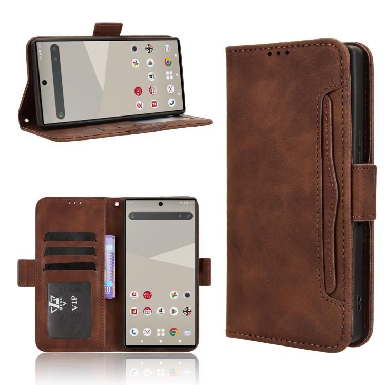 Custodia per telefono in pelle con slot per schede di consistenza al polpaccio, For Sharp Aquos R11, For Sharp Aquos Sense10, For Sharp Aquos R10, For Sharp Aquos wish5