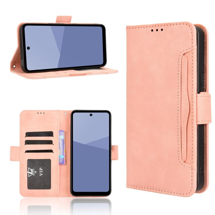 Custodia per telefono in pelle con slot per schede di consistenza al polpaccio, For Sharp Aquos R11, For Sharp Aquos Sense10, For Sharp Aquos R10, For Sharp Aquos wish5