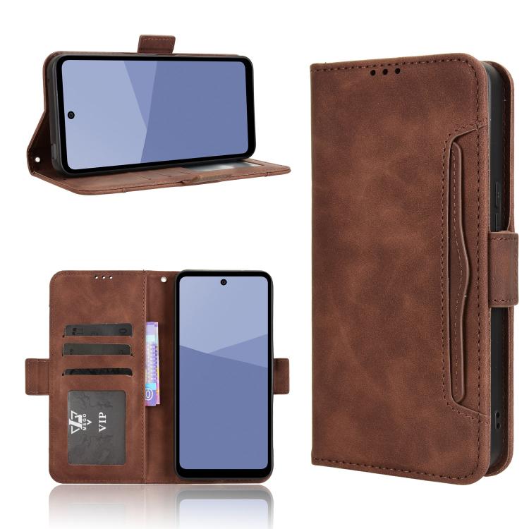 Custodia per telefono in pelle con slot per schede di consistenza al polpaccio, For Sharp Aquos R11, For Sharp Aquos Sense10, For Sharp Aquos R10, For Sharp Aquos wish5