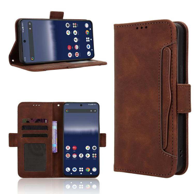 Custodia per telefono in pelle con slot per schede di consistenza al polpaccio, For Sharp Aquos R11, For Sharp Aquos Sense10, For Sharp Aquos R10, For Sharp Aquos wish5