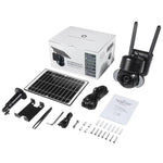 SHIWOJIA IP66 impermeabile 4G 3MP telecamera IP a cupola solare, audio bidirezionale e rilevamento del movimento PIR e visione notturna, EU, AU, US