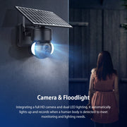 SHIWOJIA IP66 impermeabile 4G 3MP telecamera IP a cupola solare, audio bidirezionale e rilevamento del movimento PIR e visione notturna, EU, AU, US